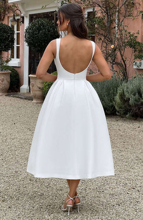 Clarabella Midi Dress - Ivory Ryvelle