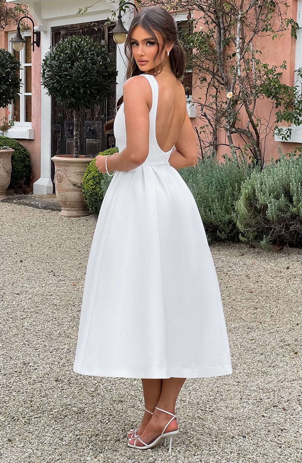 Clarabella Midi Dress - Ivory Ryvelle