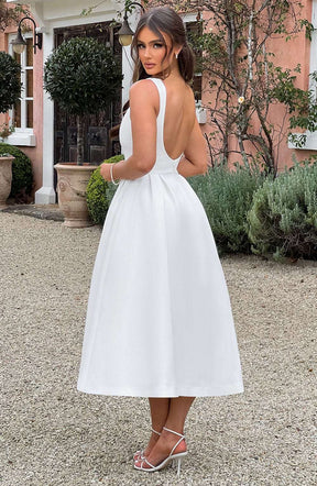 Clarabella Midi Dress - Ivory Ryvelle
