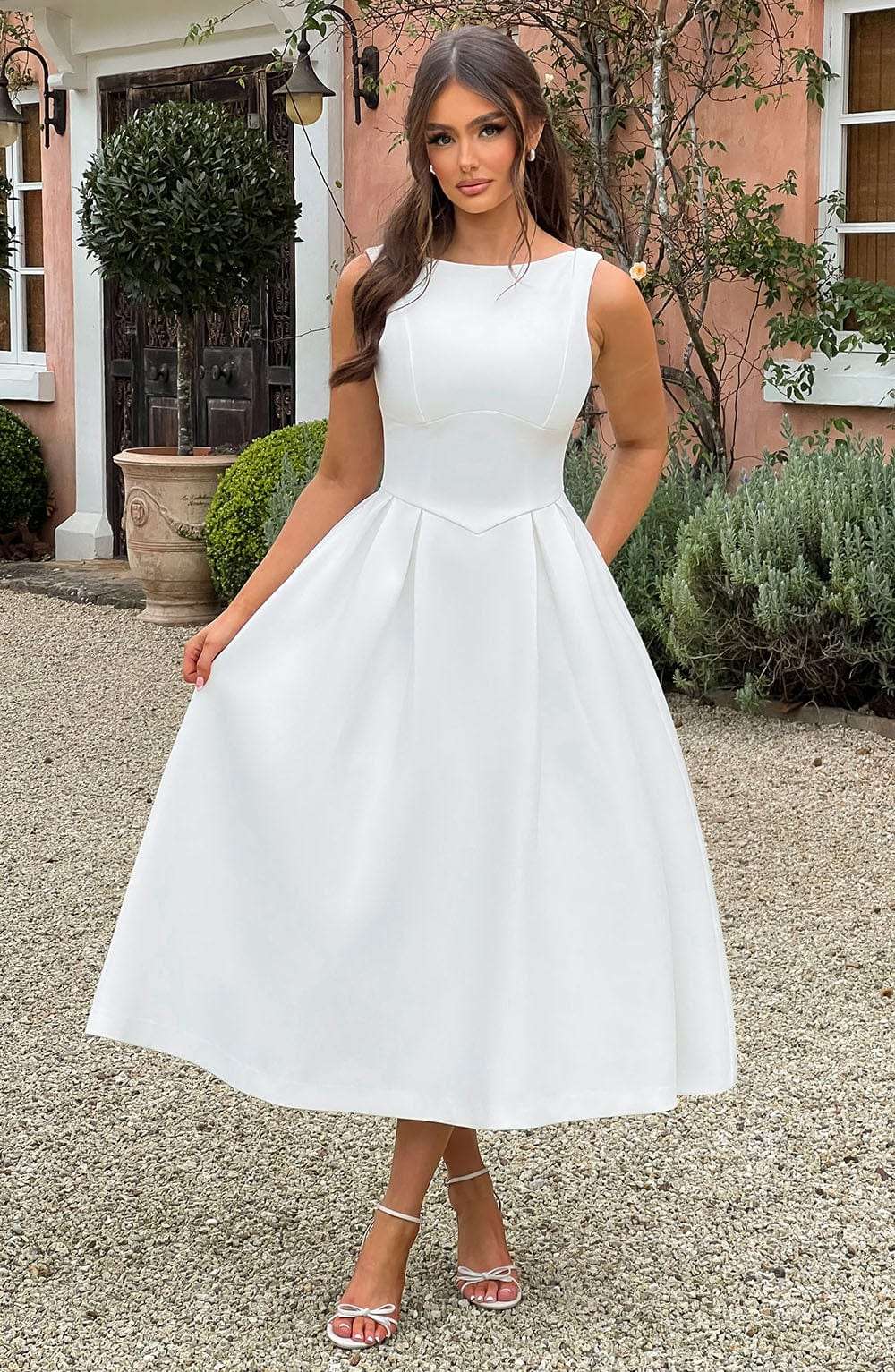 Clarabella Midi Dress - Ivory Ryvelle