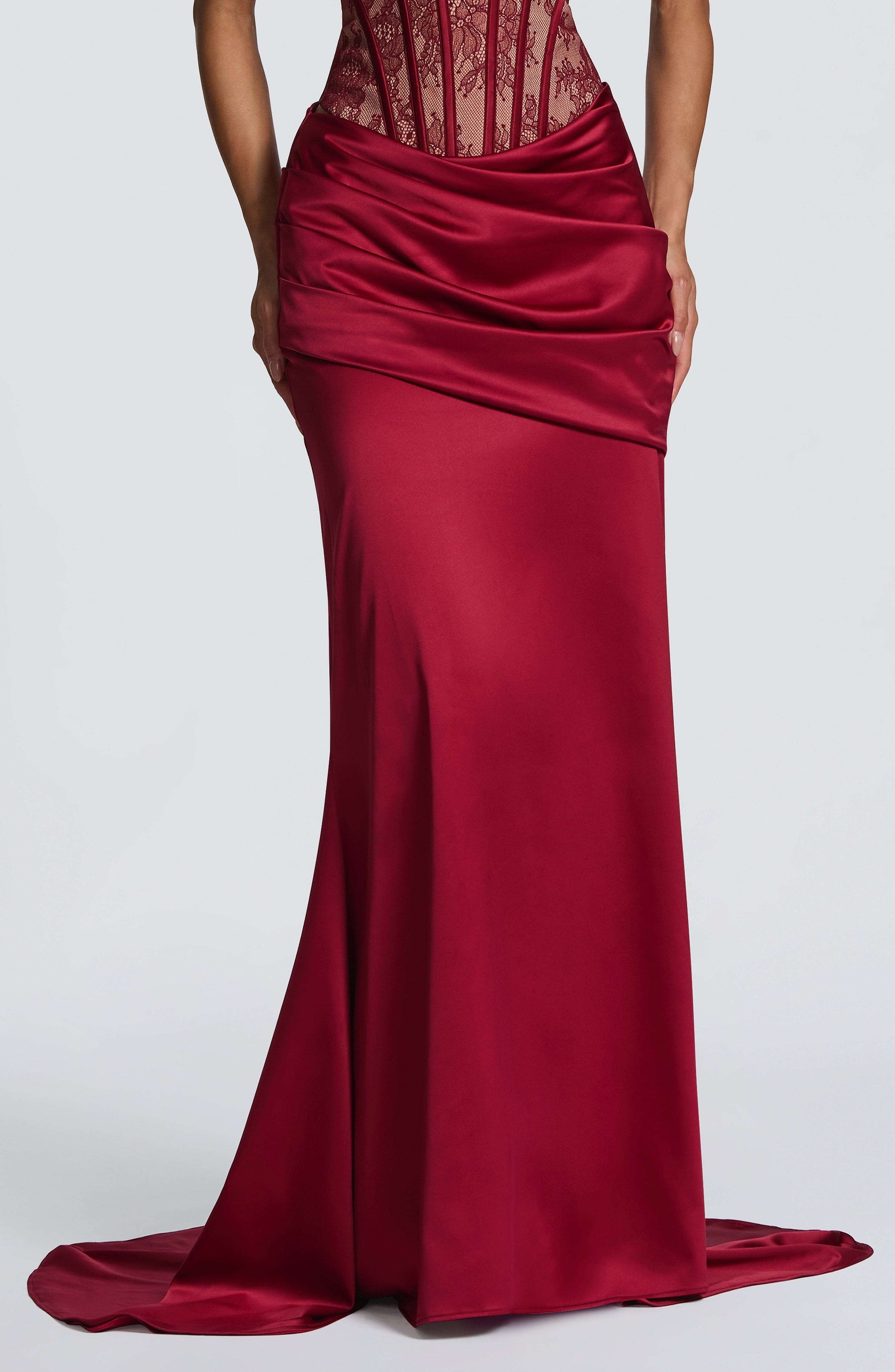 Claudette Maxi Skirt - Burgundy Ryvelle