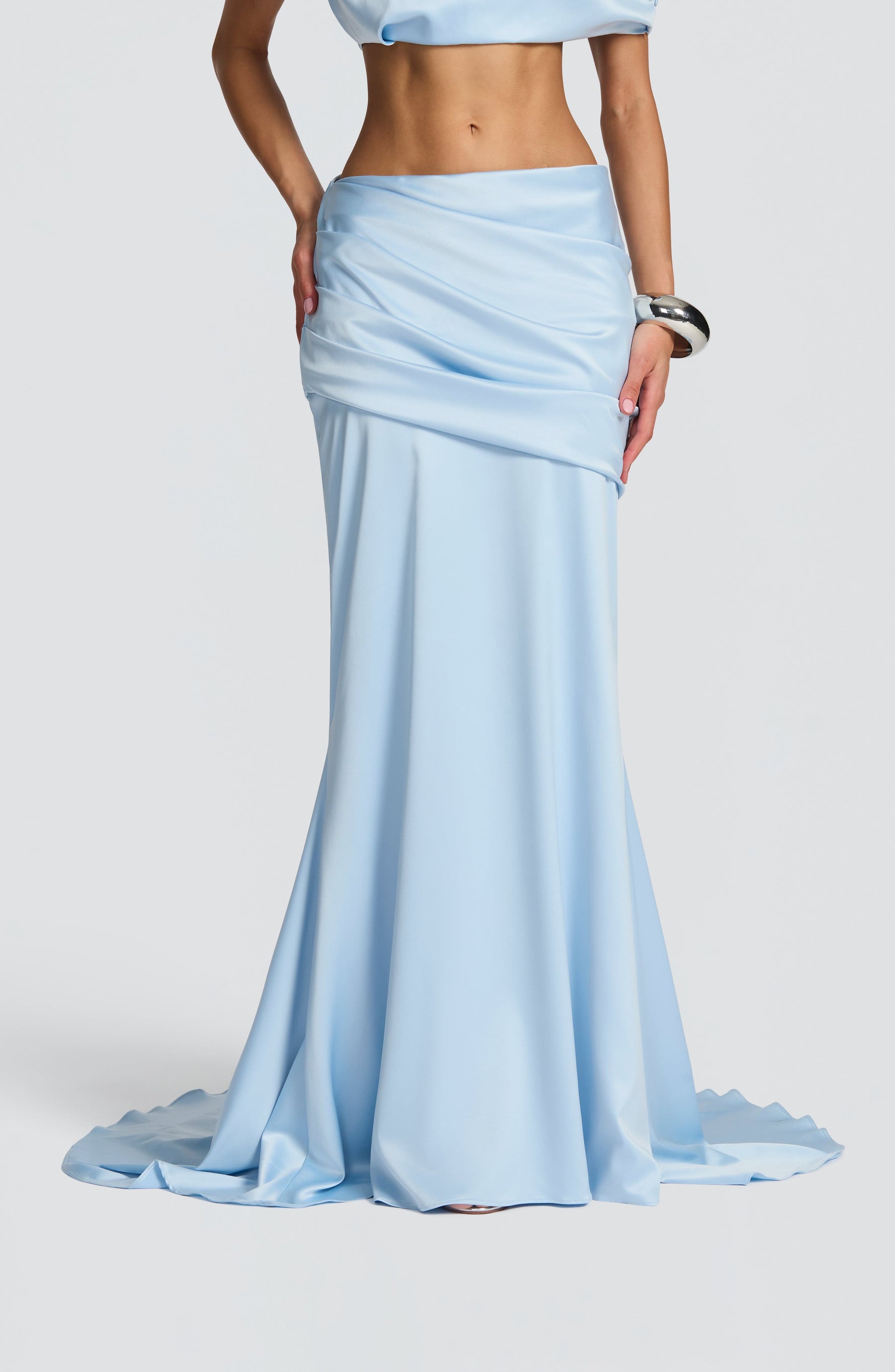 Claudette Maxi Skirt - Glacier Blue Ryvelle