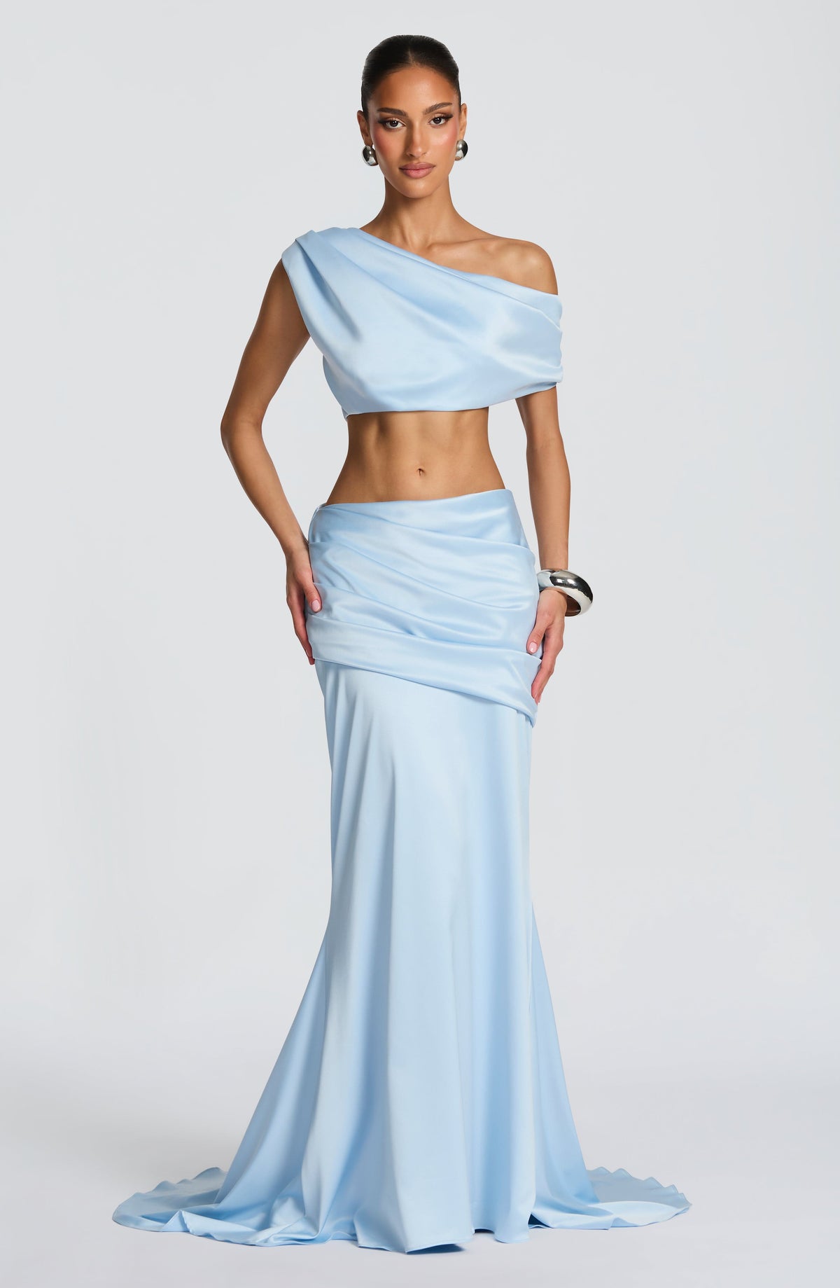 Claudette Maxi Skirt - Glacier Blue Ryvelle