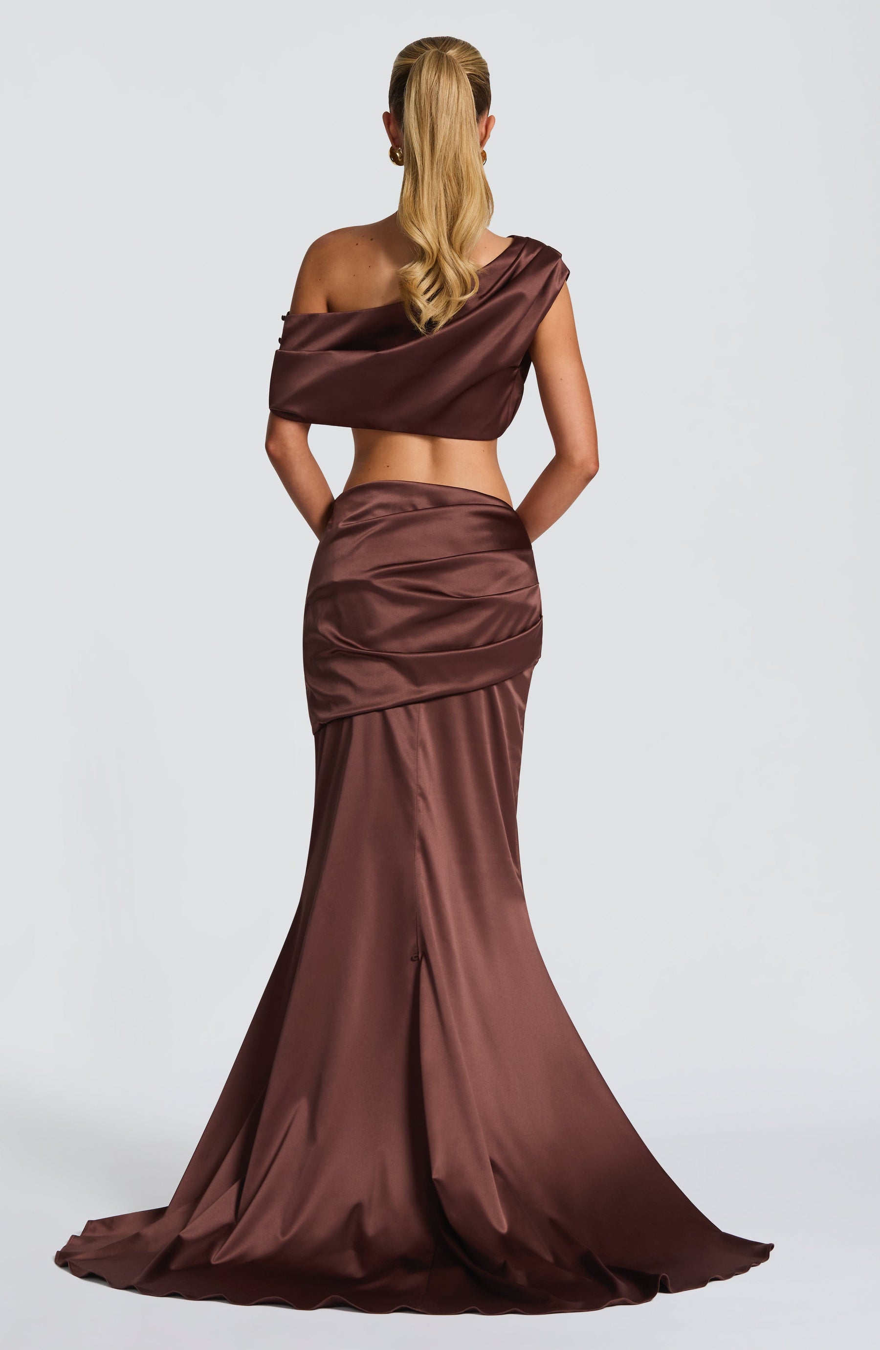 Claudette Maxi Skirt - Plum Brown Ryvelle