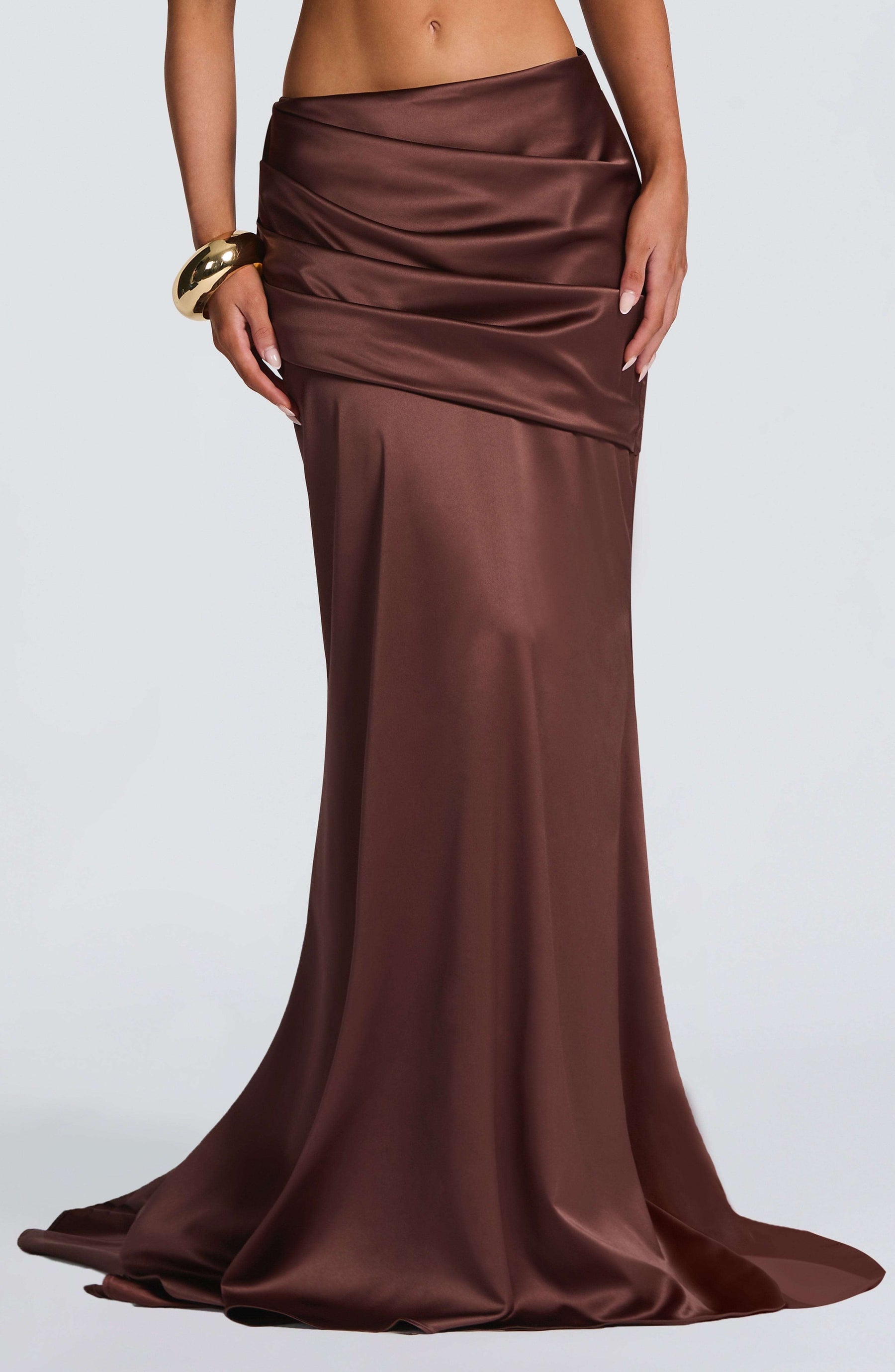 Claudette Maxi Skirt - Plum Brown Ryvelle