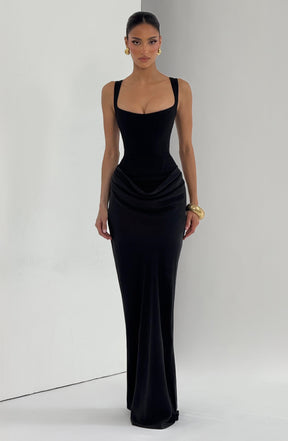 Robe longue Cornelia - Noir