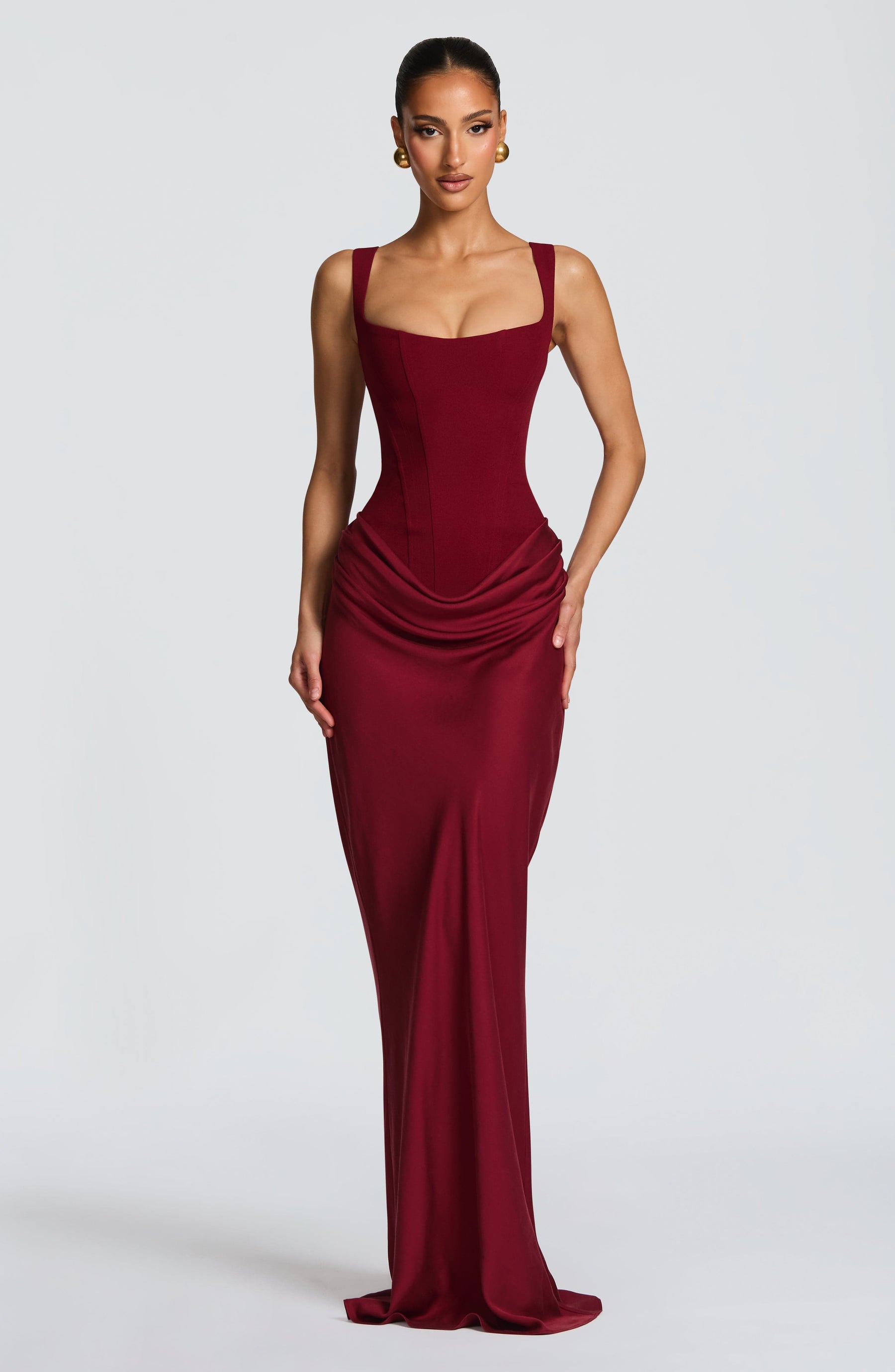 Cornelia Maxi Dress - Burgundy Ryvelle