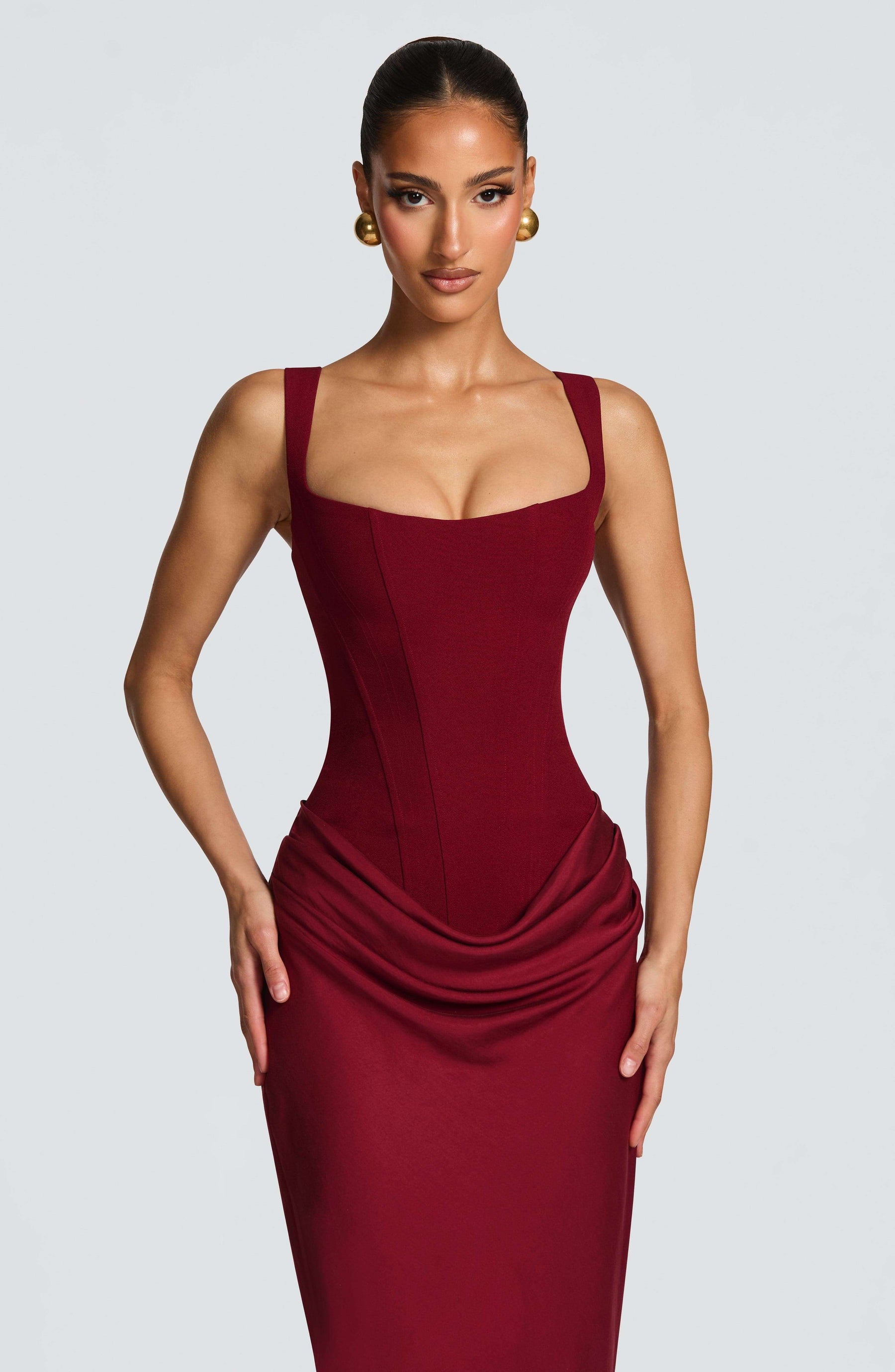Cornelia Maxi Dress - Burgundy Ryvelle