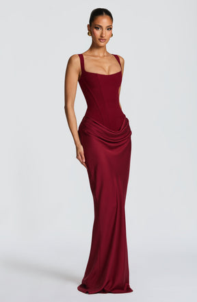 Cornelia Maxi Dress - Burgundy Ryvelle