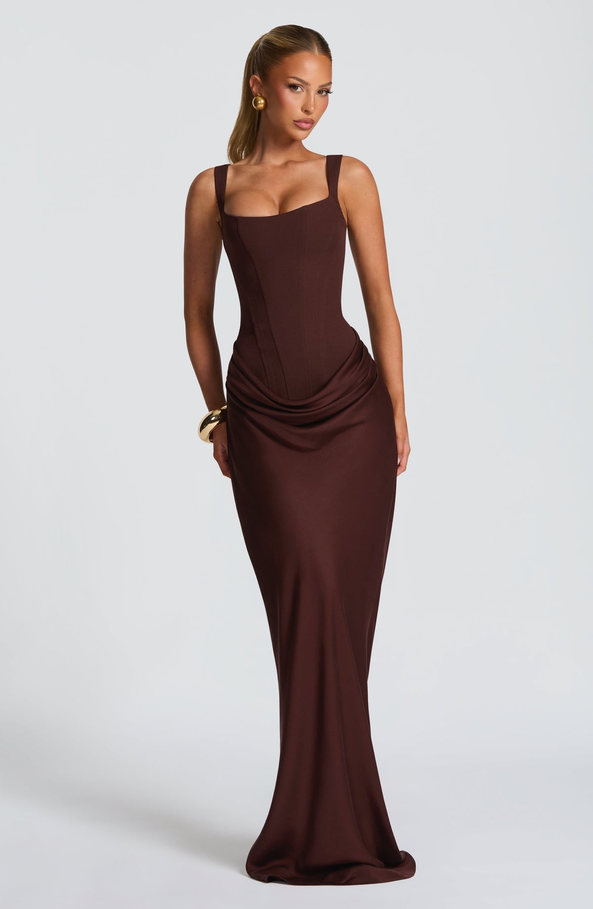 Cornelia Maxi Dress - Plum Brown Ryvelle