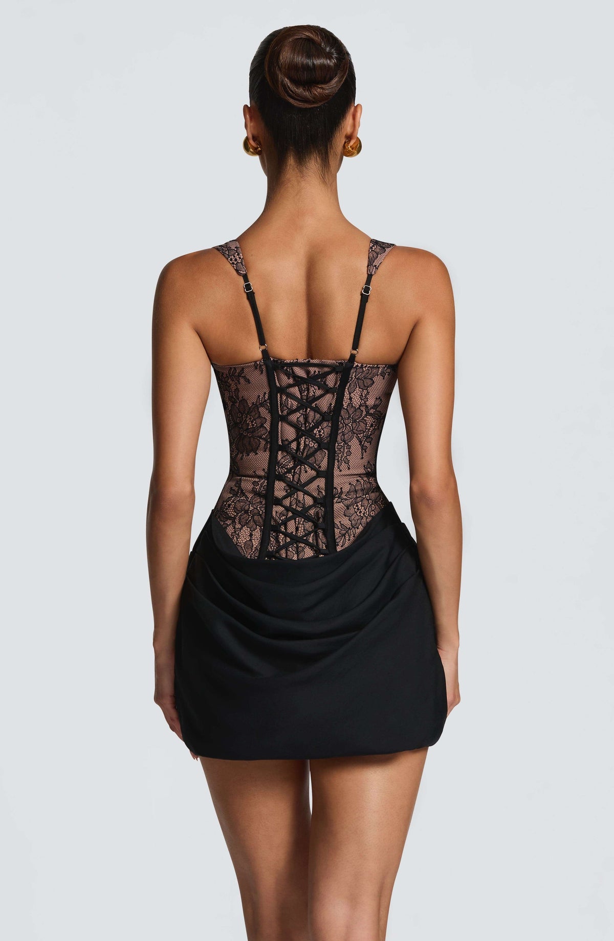 Cornelia Mini Dress - Black Lace Ryvelle