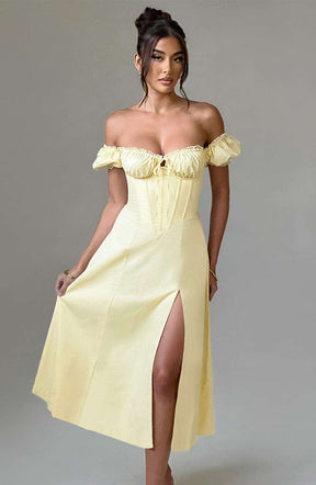 Courtney Midi Dress - Lemon Ryvelle