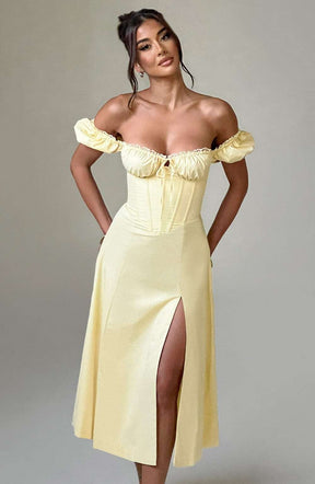 Courtney Midi Dress - Lemon Ryvelle