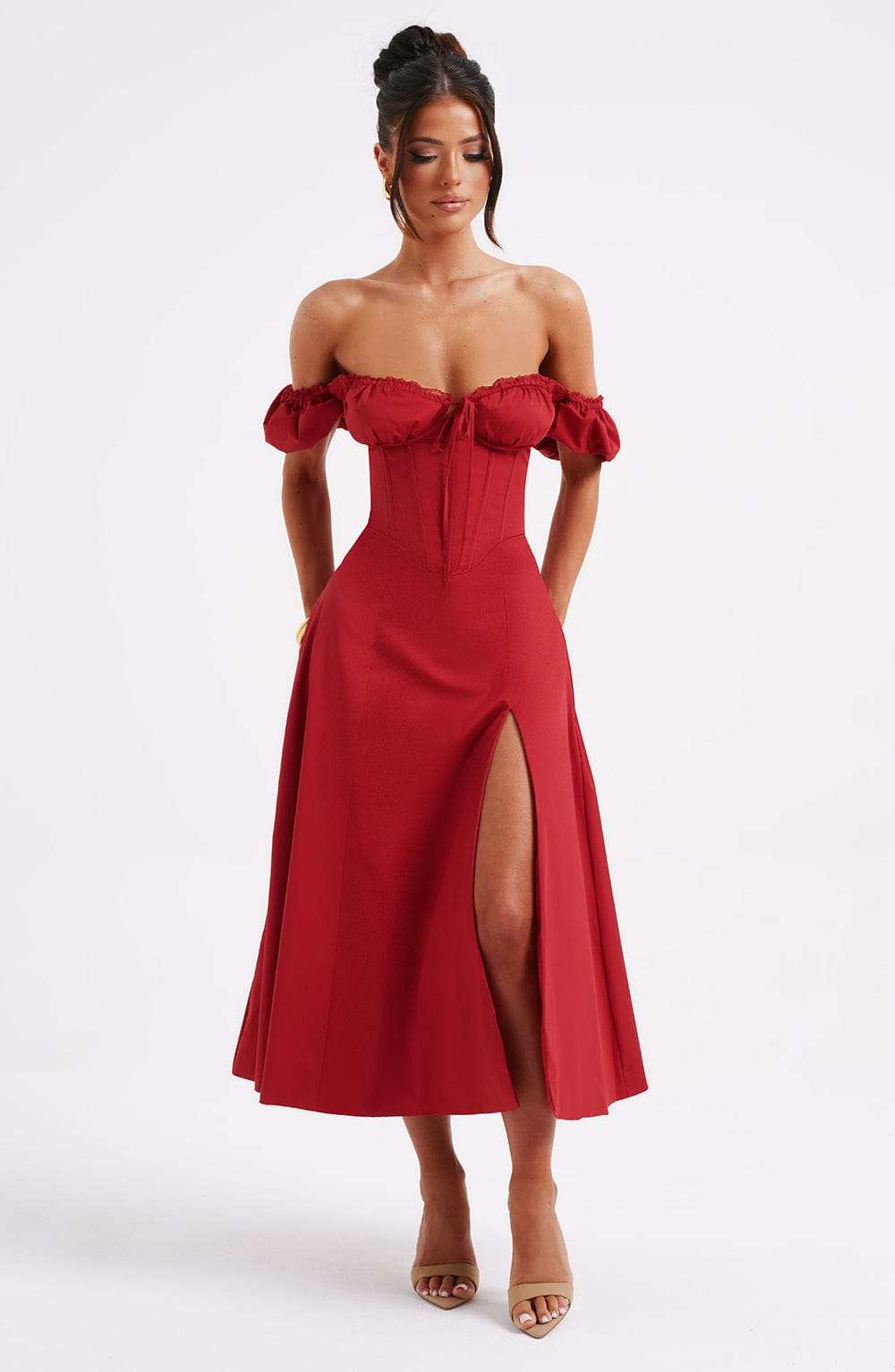 Courtney Midi Dress - Red Ryvelle