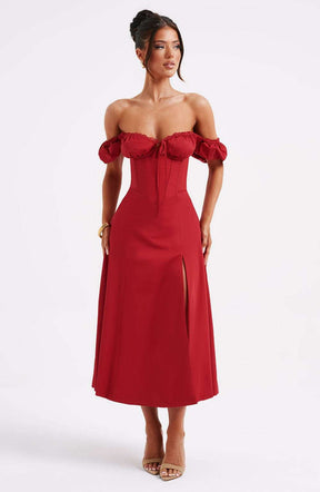 Courtney Midi Dress - Red Ryvelle