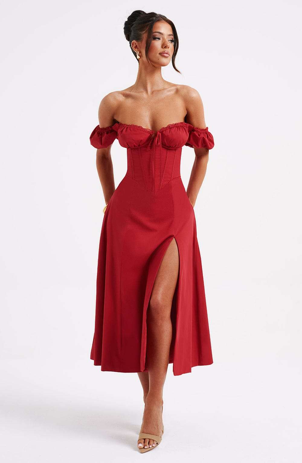 Courtney Midi Dress - Red Ryvelle