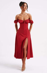 Courtney Midi Dress - Red Ryvelle