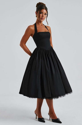 Cressida Midi Dress - Black Ryvelle