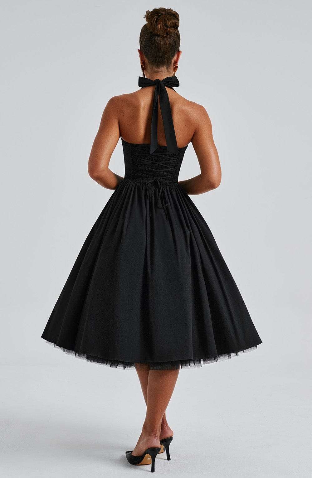 Cressida Midi Dress - Black Ryvelle