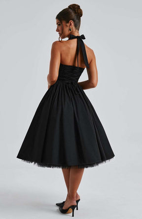 Cressida Midi Dress - Black Ryvelle