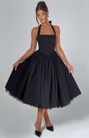 Cressida Midi Dress - Black Ryvelle