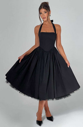 Cressida Midi Dress - Black Ryvelle