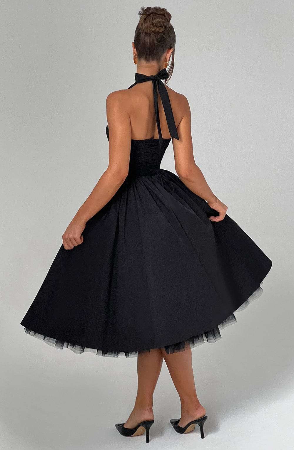 Cressida Midi Dress - Black Ryvelle