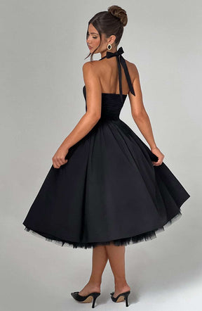 Cressida Midi Dress - Black Ryvelle