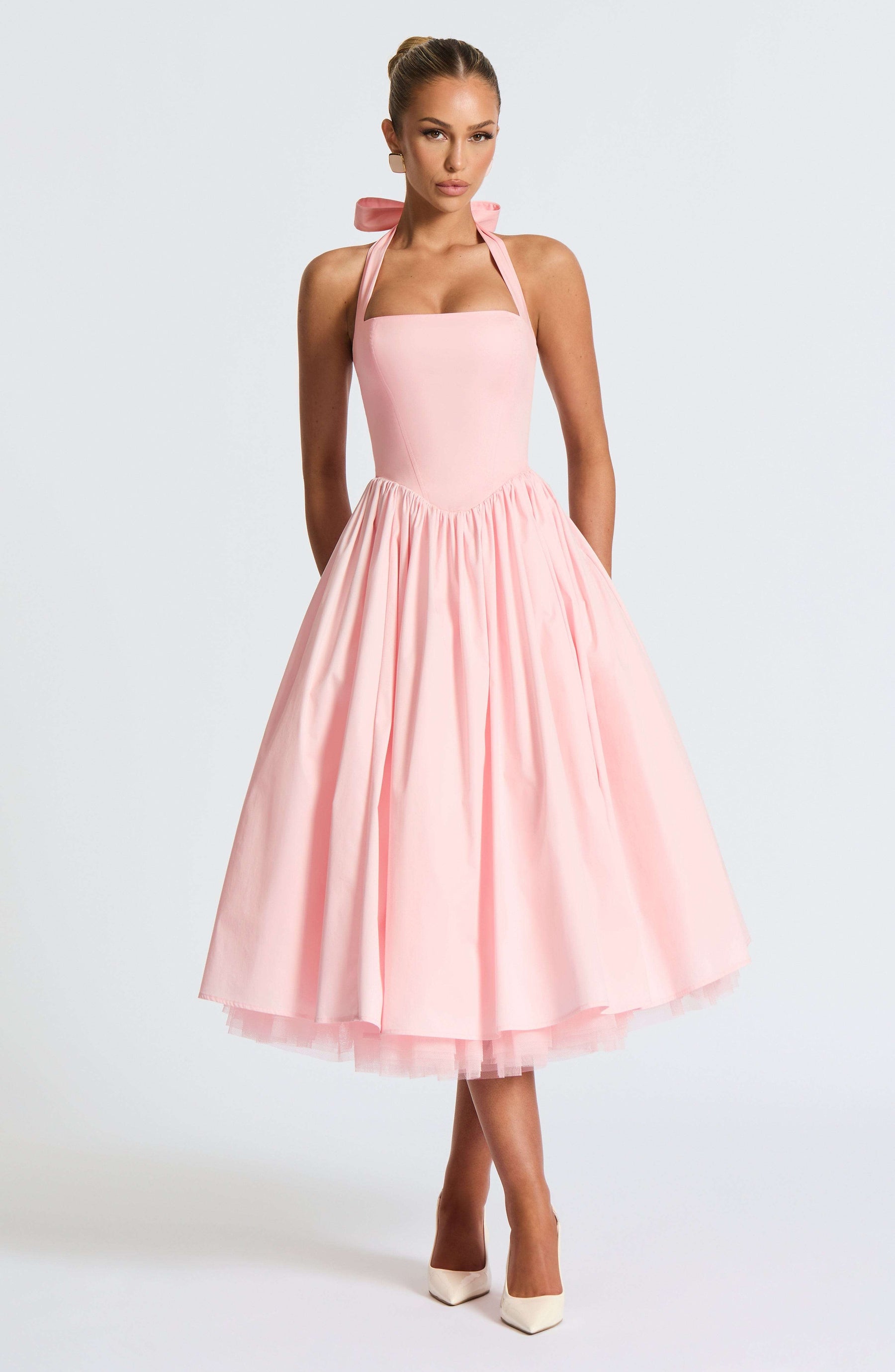 Cressida Midi Dress - Blush Ryvelle