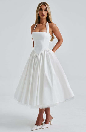 Cressida Midi Dress - Ivory Ryvelle