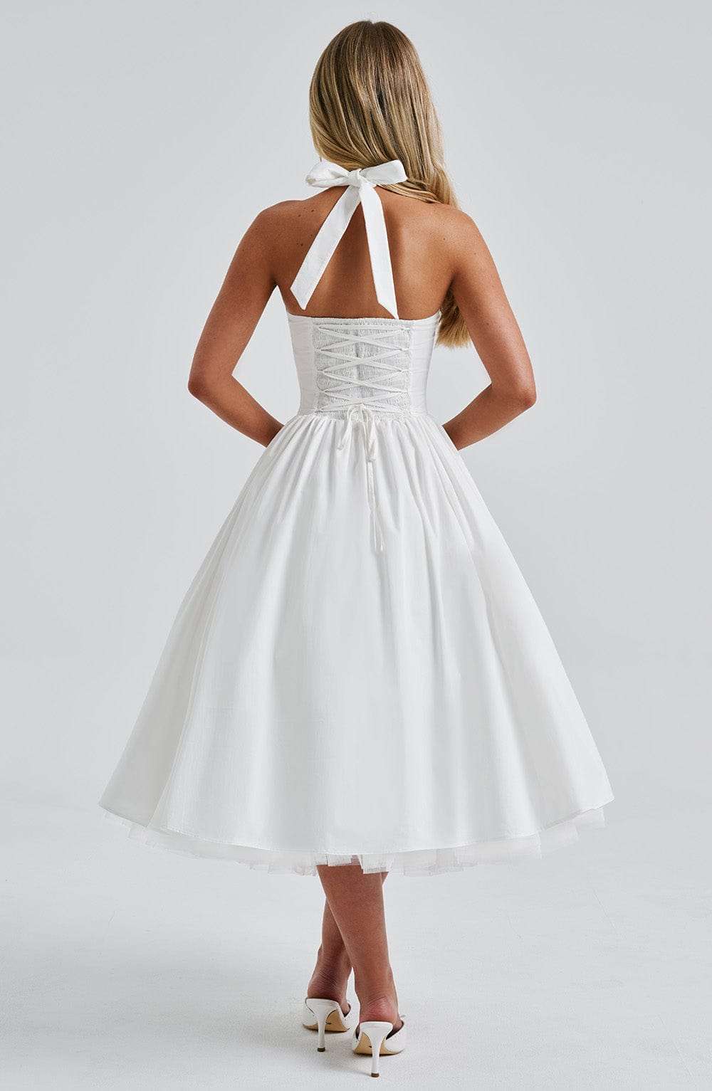 Cressida Midi Dress - Ivory Ryvelle