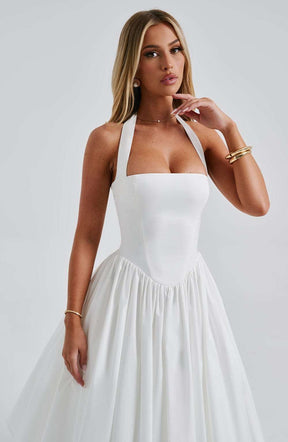 Cressida Midi Dress - Ivory Ryvelle
