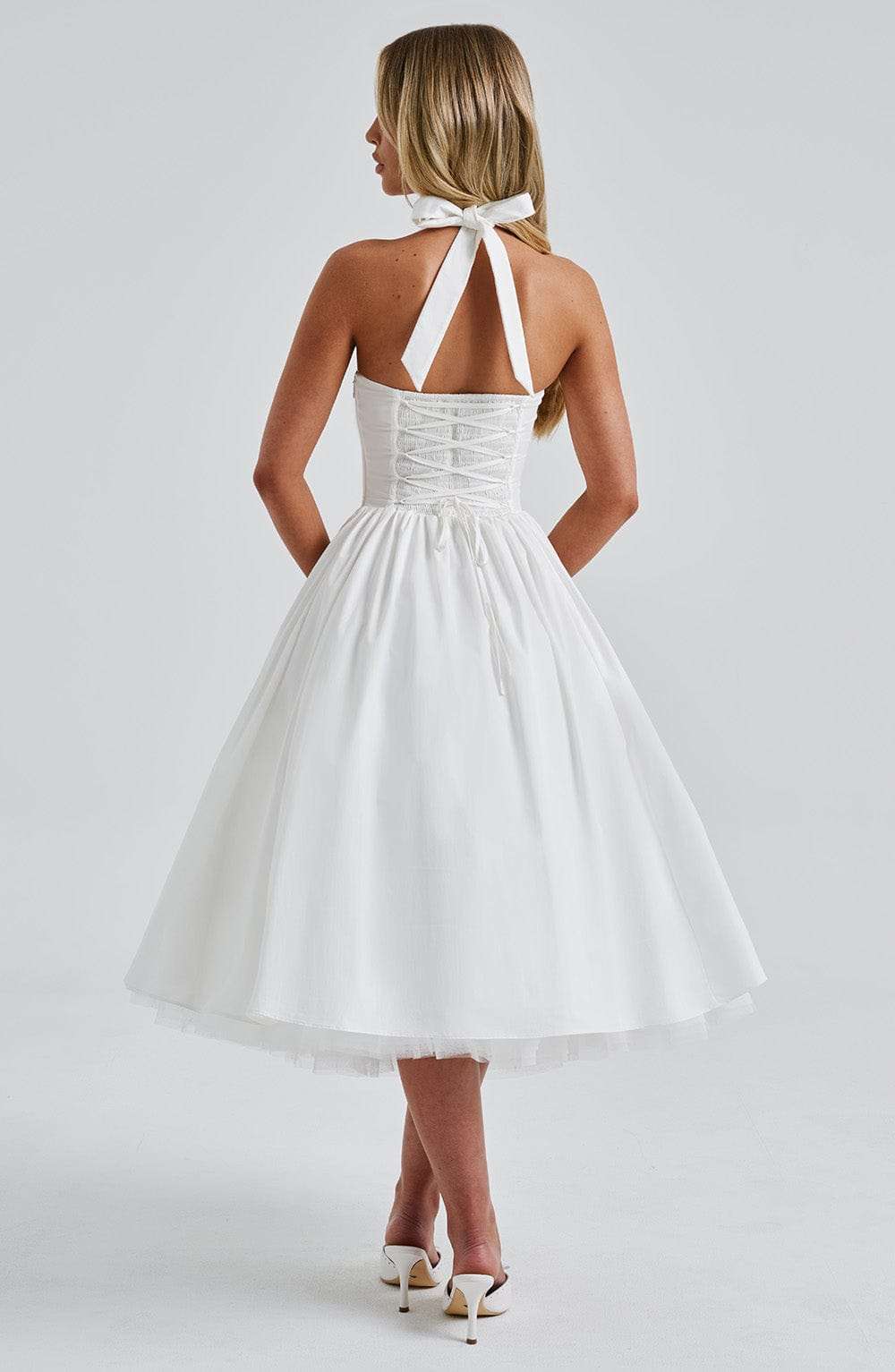 Cressida Midi Dress - Ivory Ryvelle
