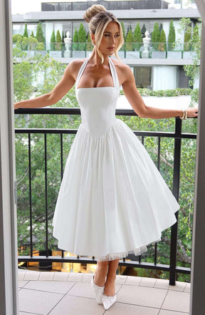 Cressida Midi Dress - Ivory Ryvelle