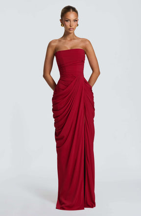 Cyra Maxi Dress - Deep Red Ryvelle
