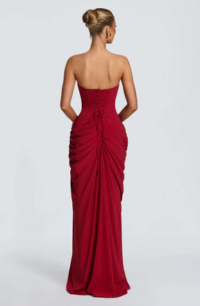 Cyra Maxi Dress - Deep Red Ryvelle