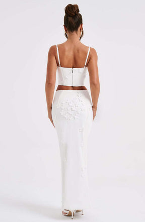 Dalary Maxi Skirt - White Ryvelle
