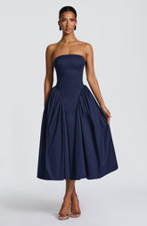 Darla Midi Dress - Navy Ryvelle