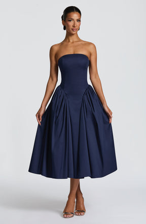Darla Midi Dress - Navy Ryvelle