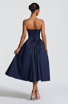 Darla Midi Dress - Navy Ryvelle