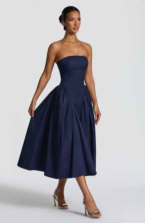 Darla Midi Dress - Navy Ryvelle