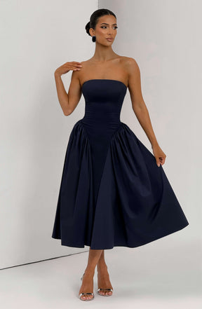 Darla Midi Dress - Navy Ryvelle