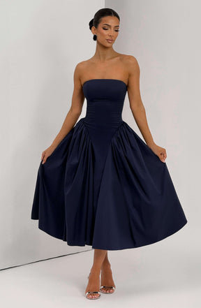 Darla Midi Dress - Navy Ryvelle