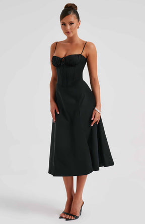 Deanna Midi Dress - Black Ryvelle