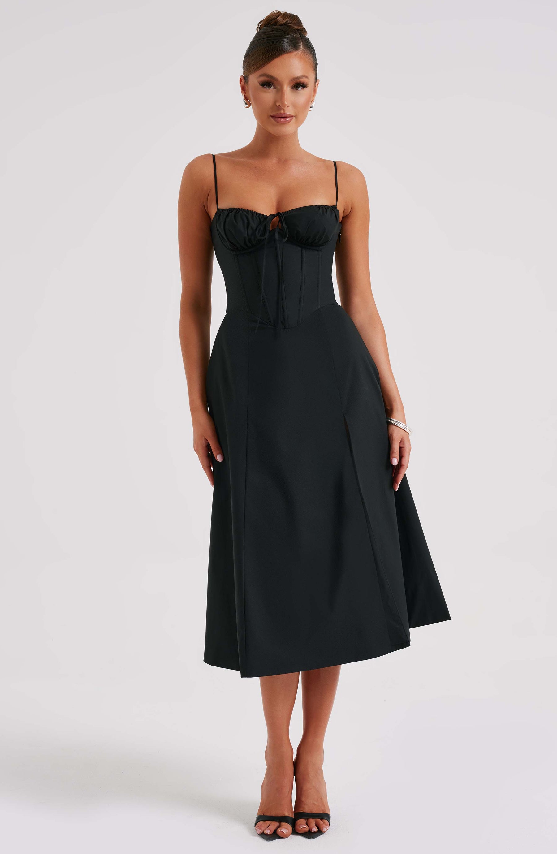 Deanna Midi Dress - Black Ryvelle