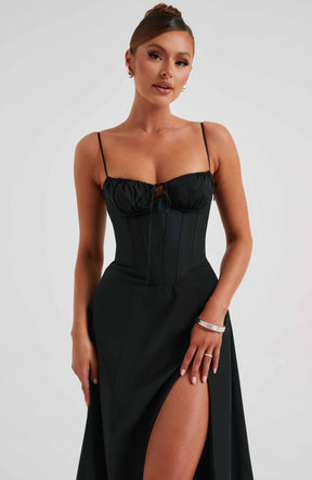Deanna Midi Dress - Black Ryvelle