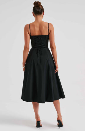 Deanna Midi Dress - Black Ryvelle