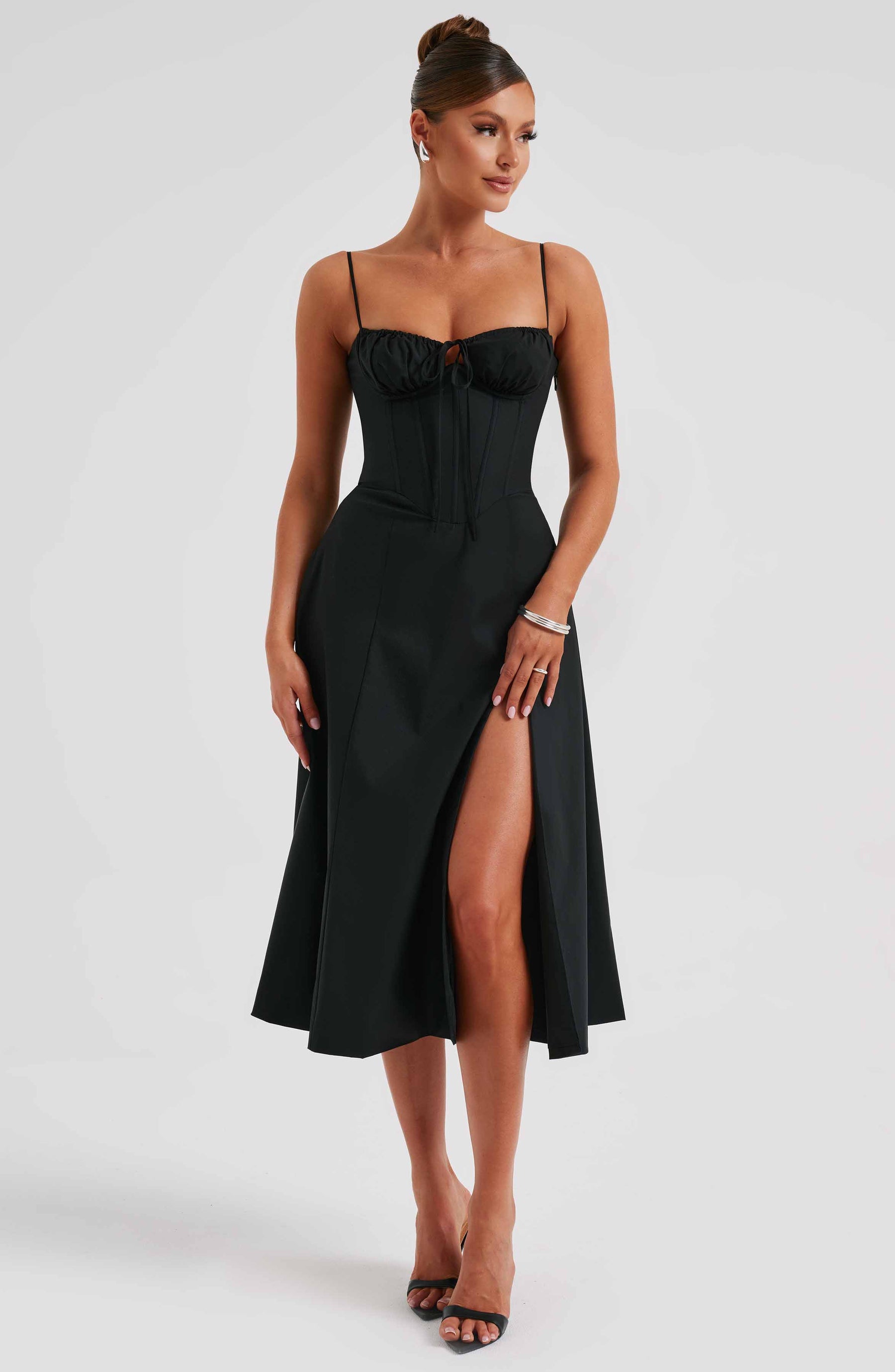 Deanna Midi Dress - Black Ryvelle