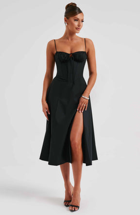 Deanna Midi Dress - Black Ryvelle