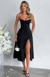 Deanna Midi Dress - Black Ryvelle